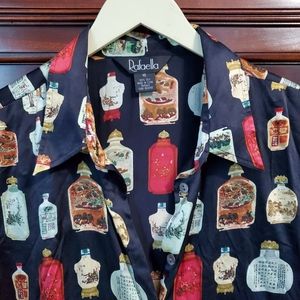 Rafaella, Vintage 100% Silk Asian Apothecary Shirt